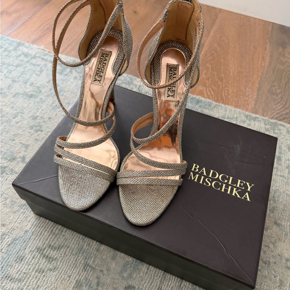 Badgley Mischka Glittering Silver Heels